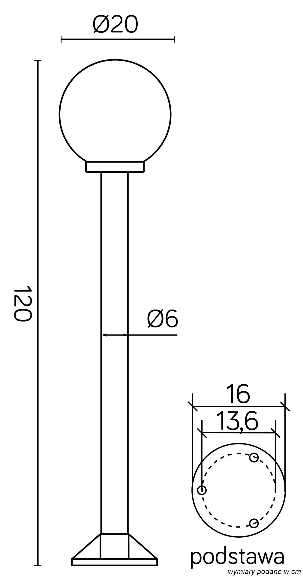 KULE K 5002/2/K 200 Sockelleuchte außen, Korpus: Schwarz