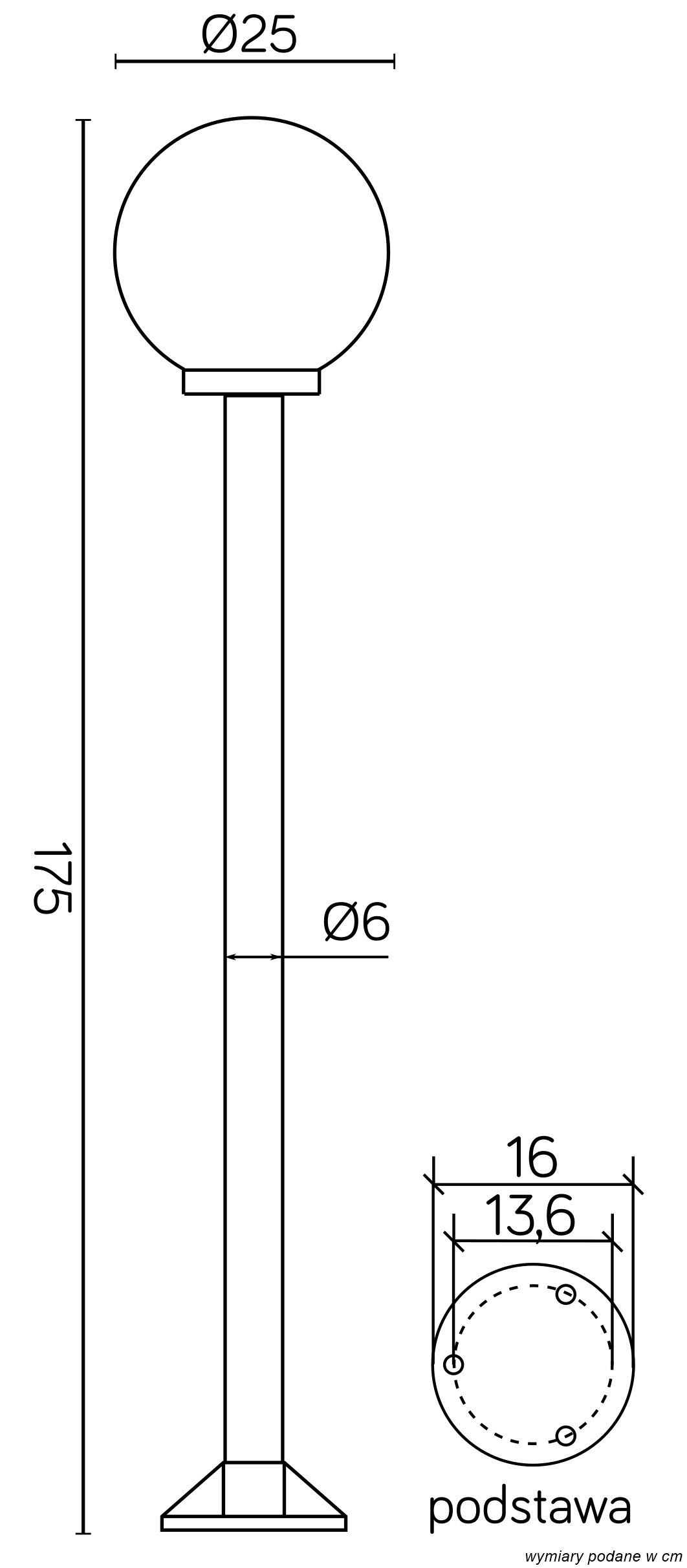 KULE K 5002/1/K 250 Sockelleuchte außen, Korpus: Schwarz