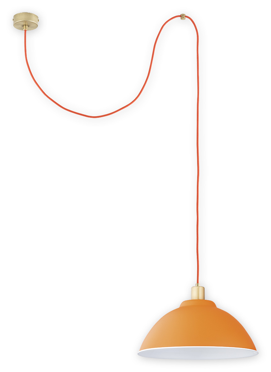 ZTS PAT Pendelleuchte 1-flammig, Korpus: Patina, Lampenschirm: Orange