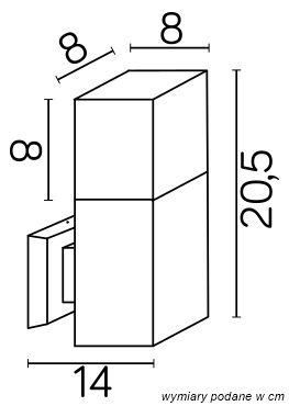 CUBE CB-K AL Wandleuchte außen, Korpus: Silber