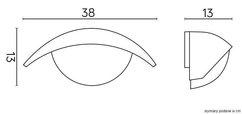 TESS 1853  Wandleuchte außen, Korpus: Schwarz