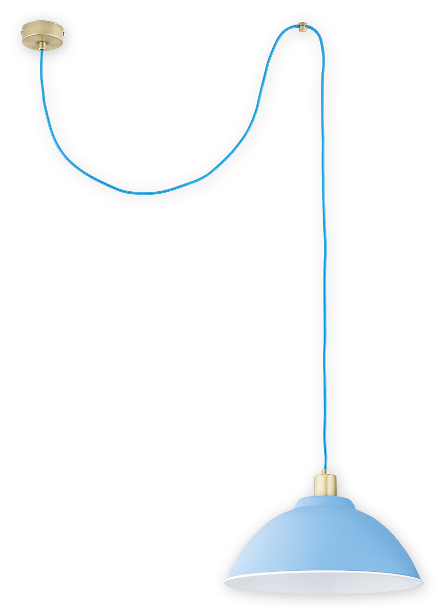 ZTS PAT Pendelleuchte 1-flammig, Korpus: Patina, Lampenschirm: Blau