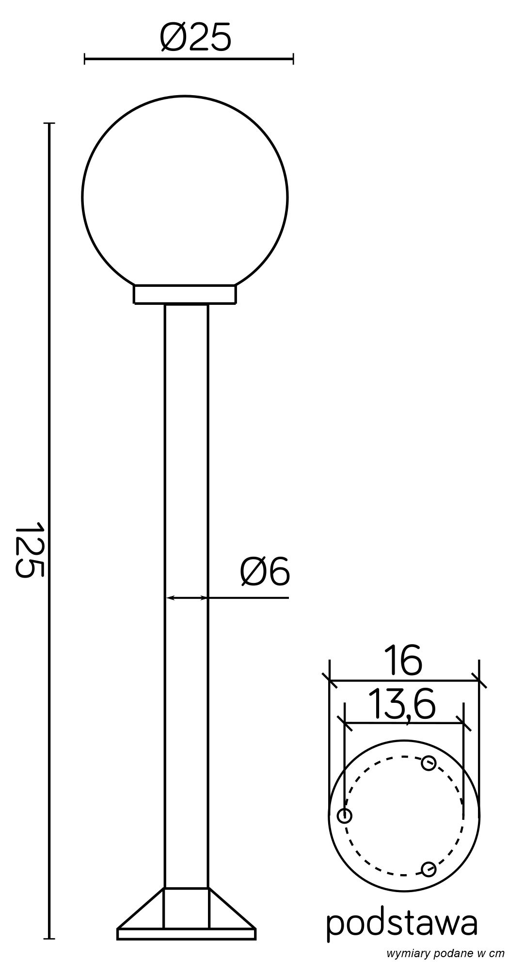 KULE K 5002/2/K 250 Sockelleuchte außen, Korpus: Schwarz